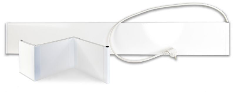 Waermeleiste und Zubehoer mit Aussenecke und Stecker.