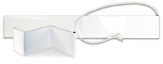 Waermeleiste und Zubehoer mit Aussenecke und Stecker.